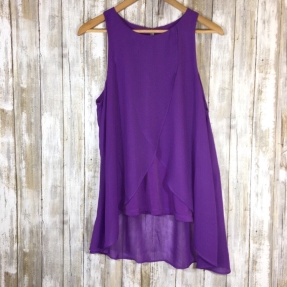 New York & Company Purple Sleeveless Blouse